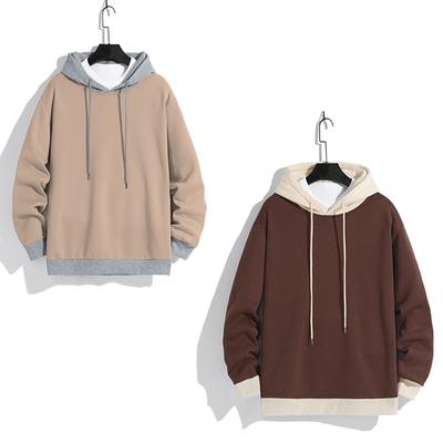 Men's Patchwork Hooded Sweatshirt Hoodies Clothing Casual Loose Streetwear Male Fashion Sports Outwear