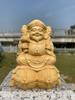 15cm Wooden Carved Buddha Made from Premium Cypress A guardian deity of career business and protection from Statue, Three-Faced Daikokuten, Wood.