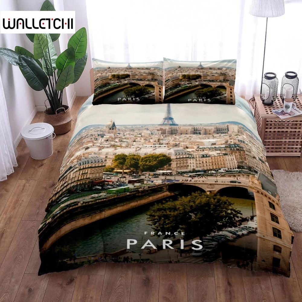 

Notre Dame de Paris Bedding Set King Queen Double Full Twin Single Size Bed Linen Set EU Single 135x200cm