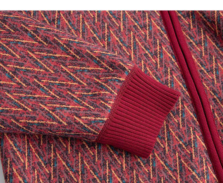 Warm Fleece-Lined Knit Cardigan for Seniors - Autumn/Winter