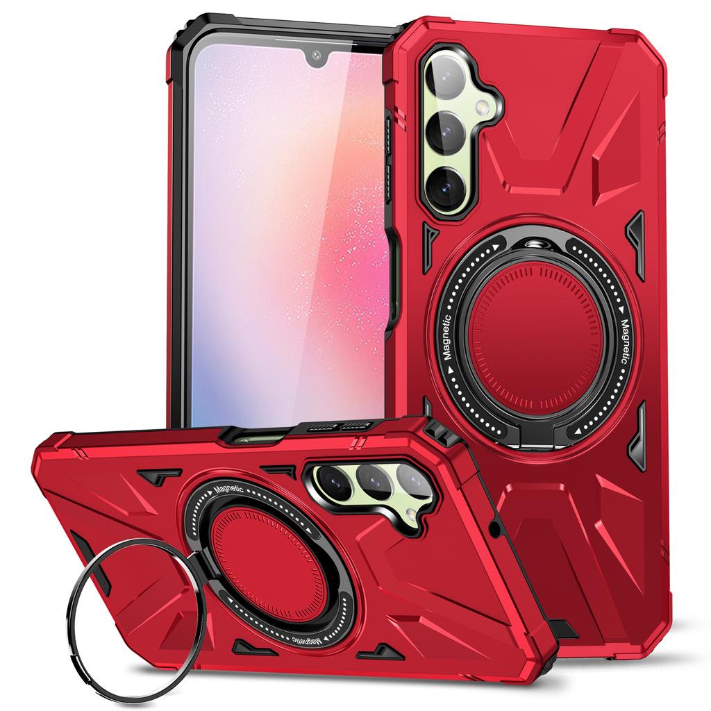 For Samsung Galaxy A24 4G (162.1 x 77.6 x 8.3mm)/A25 5G (Global) (161.0 x 76.5 x 8.3mm) Case Rotatable Kickstand Phone Cover