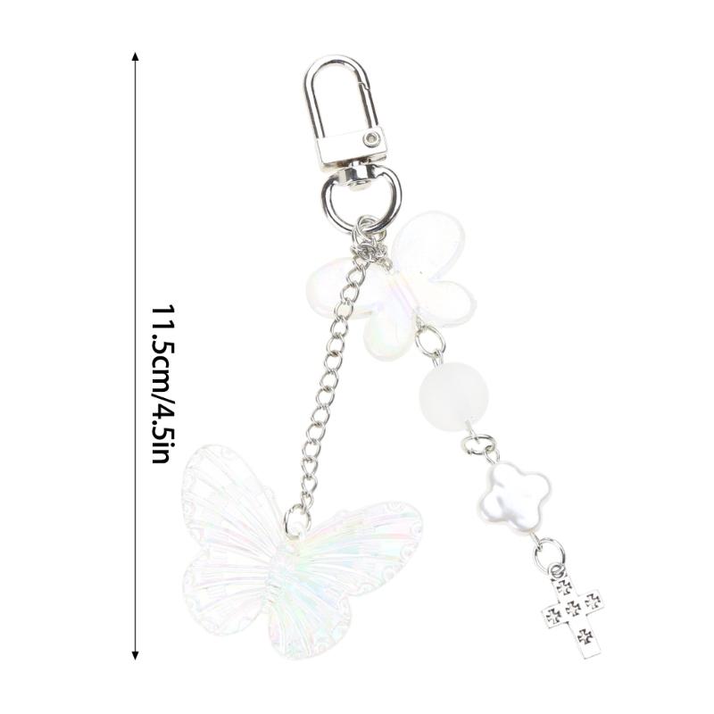 Fashion Heart Bowknot Keychain Pendant Sweet Cute Hanging Decorations Car Keyring Charm for Purse Bag Backpack Handbag