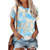 T-shirt da Donna Estiva con Stampa 3D Girocollo Moda Versatile Traspirante Tendenza Casual
