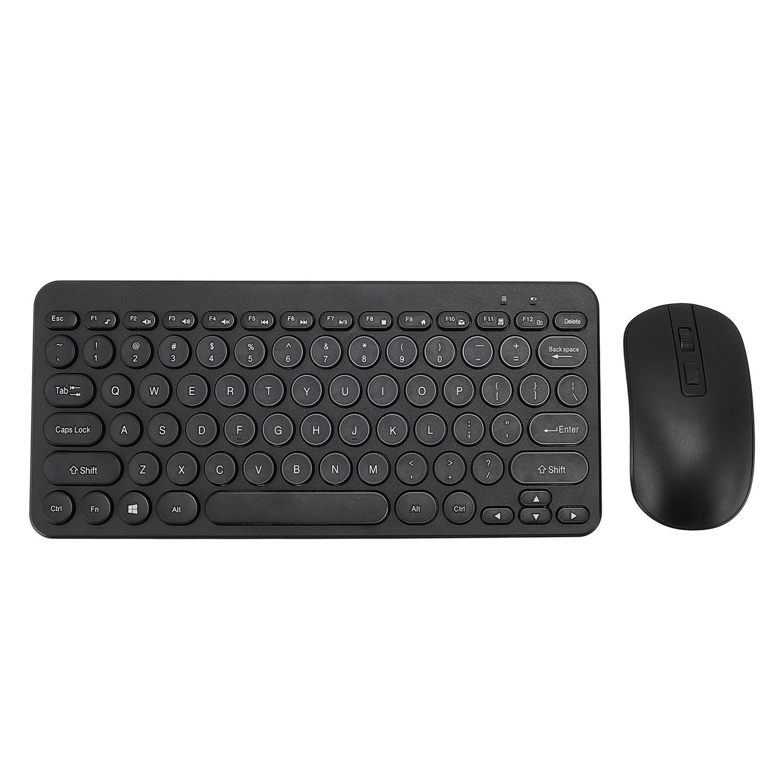 

2.4G Wireless Keyboard Mouse Combo Ergonomic Round Keycaps 78 Keys Quiet Keyboard Mouse for Desktop