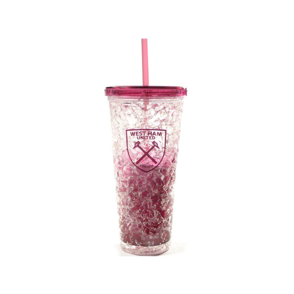 West Ham United FC Crest 600ml Freezer Cup With Straw