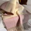 100% Pure Wool Winter Scarf for Women Long Warm Cashmere Scarves Hijab Lady Plaid Shawl Wrap Female Pashmina Bandana Headscarves