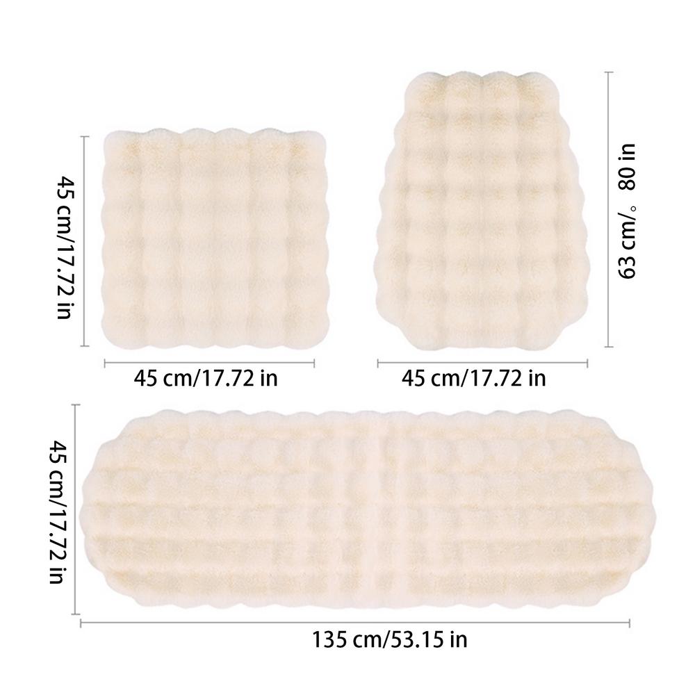 

Комплект из 3 подушек для автомобильного сиденья Puffys, зимняя подушка для автомобильного сиденья, утолщенная теплая плюшевая подушка, дышащий защитный коврик, подкладка для автомобильных аксессуаров белый