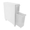 Bathroom Storage Cabinet Plastic Narrow Slim Organizer Small Corner Cabinet with 2 Drawers and 4 Wheels for Toilet