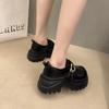 Platform Small Leather Shoes Women's British Style Autumn 2025 New French Single Shoes Heightening Lace-up Muffin Loafers