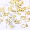 100 Pcs Golden Bride To Be Bachelorette Party Table Confetti, Diamond Ring Table Decor for Wedding Bridal Shower Engagement Party