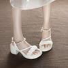 High Heels Thick Heel Summer New Versatile Small Thick Bottom Open Toe Word with Sandals Women