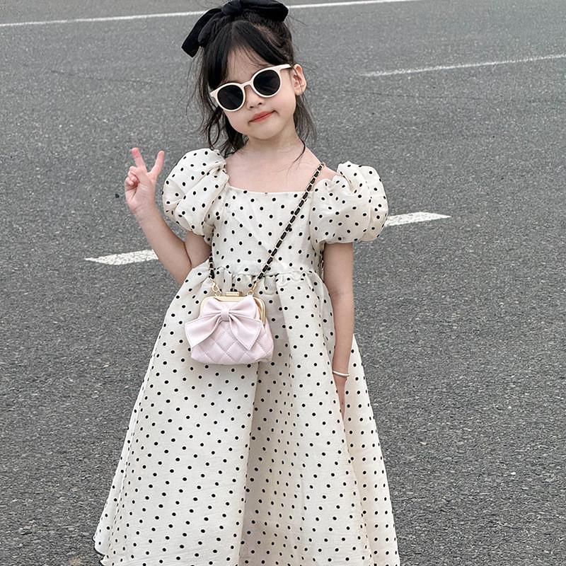 Modern Pu Leather Girls And Boys Shoulder Bag Featuring Adorable Bow And Checkered Pattern