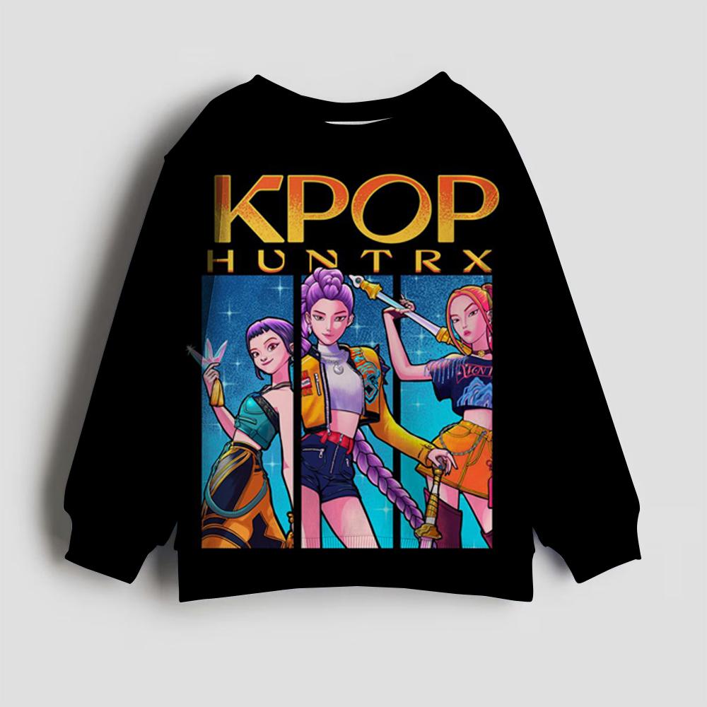 Kukebang Kpop Demon Hunter Girls Sweatshirt Rumi Mira Zoey Cute Hoodies Kids Spring Autumn Pullover Children Long Sleeves Clothes Gift 110