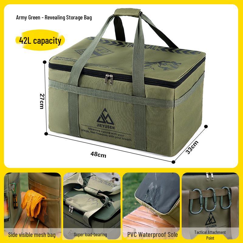 Compact Camping Gear Storage Bag: Portable Anti-collision Box for Cookware, Tableware, Tools, and Gas Canister