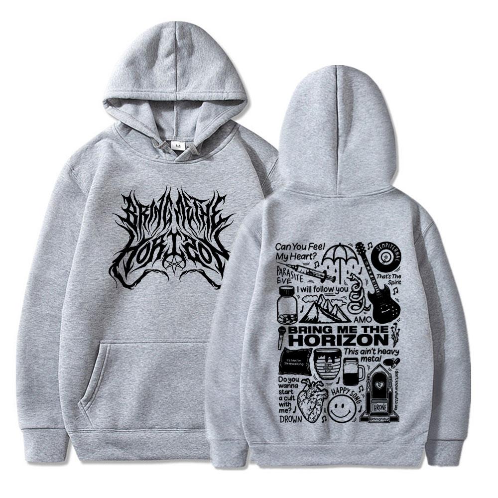 

BMTH BringMe TheHorizon Merch Hoodies Heavy Metal Rock Band Oversized Sweatshirts Men Women Clothing Casual Vintage Jackets Coat XL