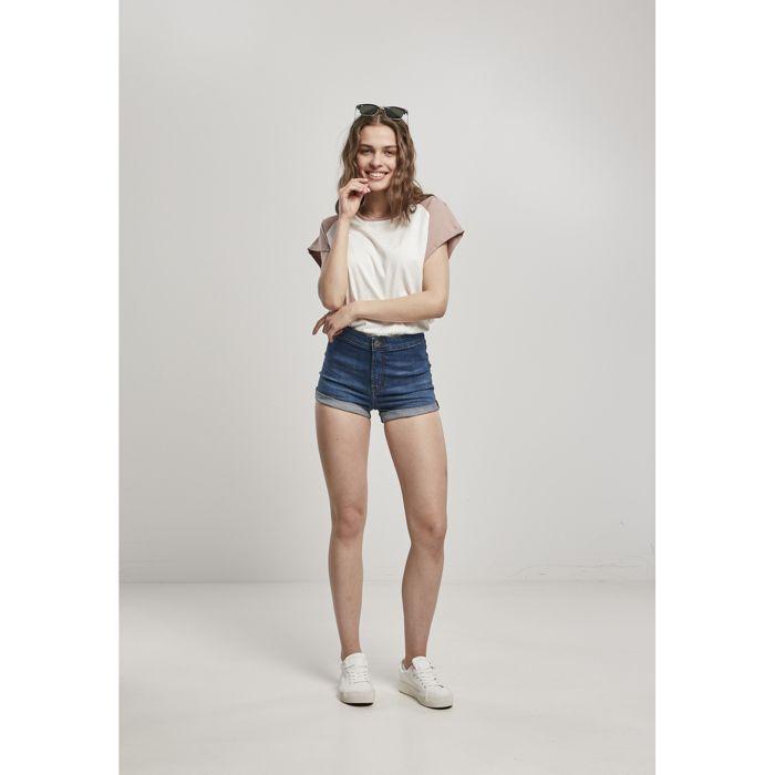 T-shirt Femme - Urban Classics - Contrast Raglan - 100% Coton - Manches Courtes - Grandes Tailles