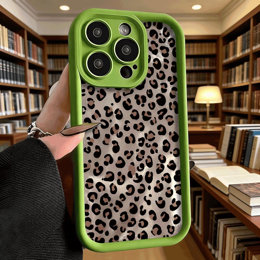 Light Brown Leopard Print Soft TPU Phone Case for iPhone 17 16 15 14 13 12 11 Pro Max Plus Shockproof Anti-Slip Cover
