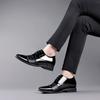 Invisible inner height increase men's shoes pointed bright leather patent leather business dress men's leather shoes leather wedding shoes new men's