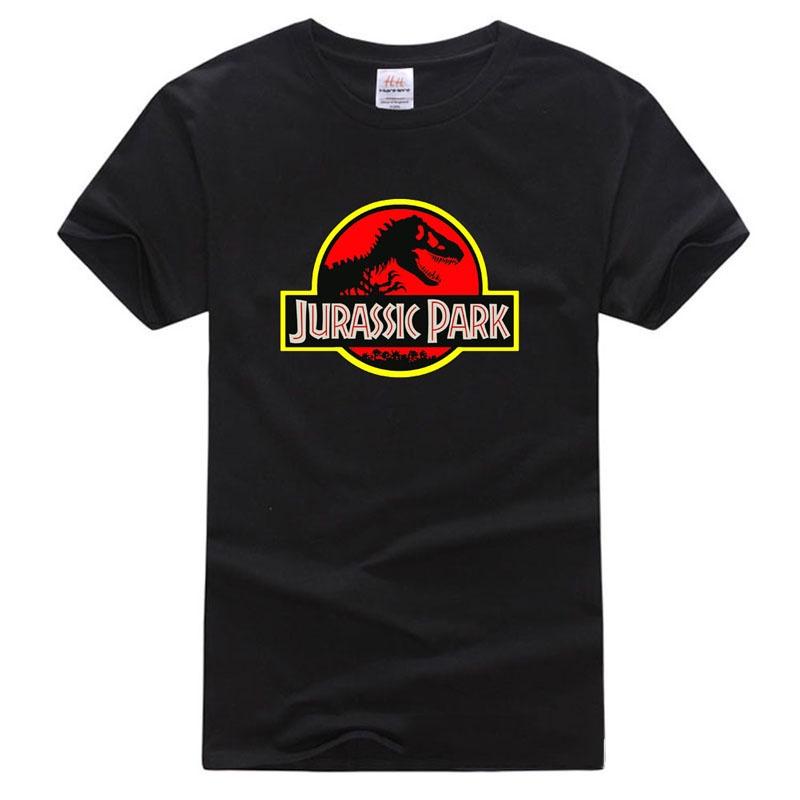 T-shirt Elegante da Uomo Jurassic Park Logo Originale Film T-rex Dinosauro Per Fan