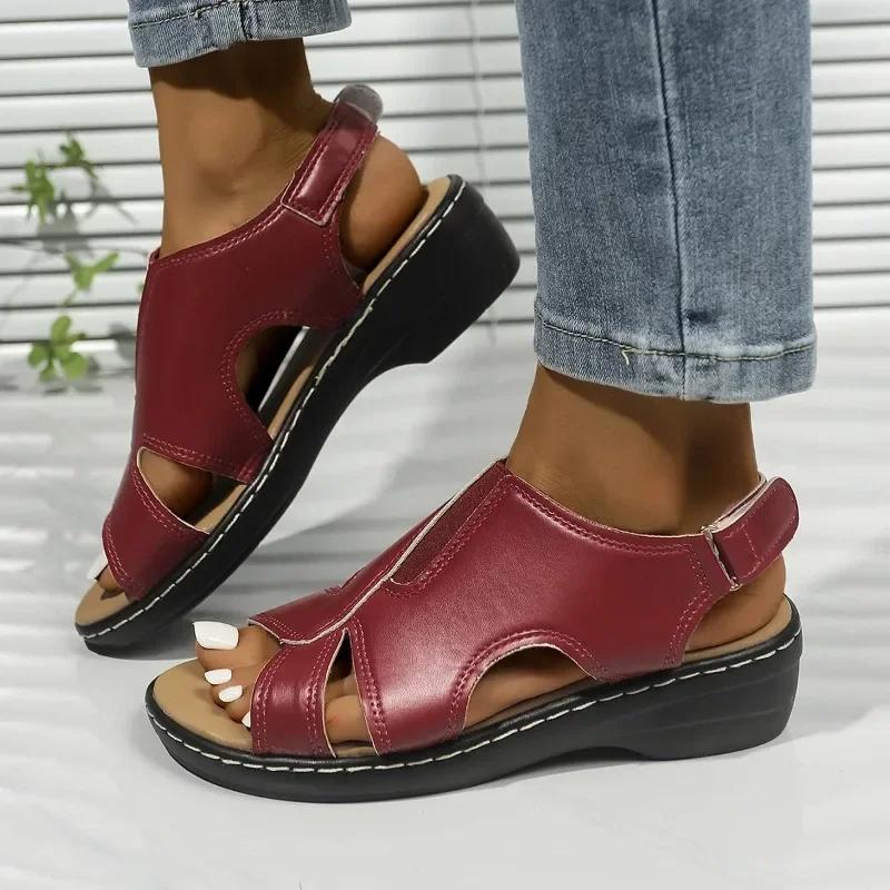Shoes Beach Sandal Woman Luxury Suit Female Beige Summer Heels Clogs Wedge Large Size Open Toe Black Girls Platform Comfort Big