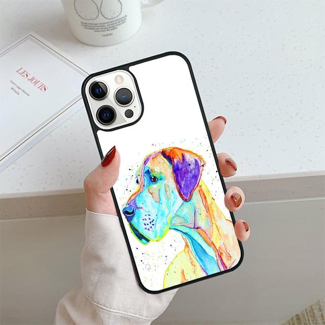 

Great Dane Dog Watercolor Phone Case For iPhone 17 Air 14 15 16 13 12 Cover For Apple Pro Max 6S Plus Coque iPhone 14plus