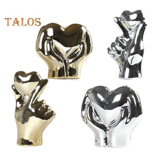 1/2 stk Kjærlighet Hjerte Gest Figur Holder Hjerte Hånd Keramisk Statue Skulptur Hjem Kontor Bryllupsfest Skrivebordsdekorasjon Ornament