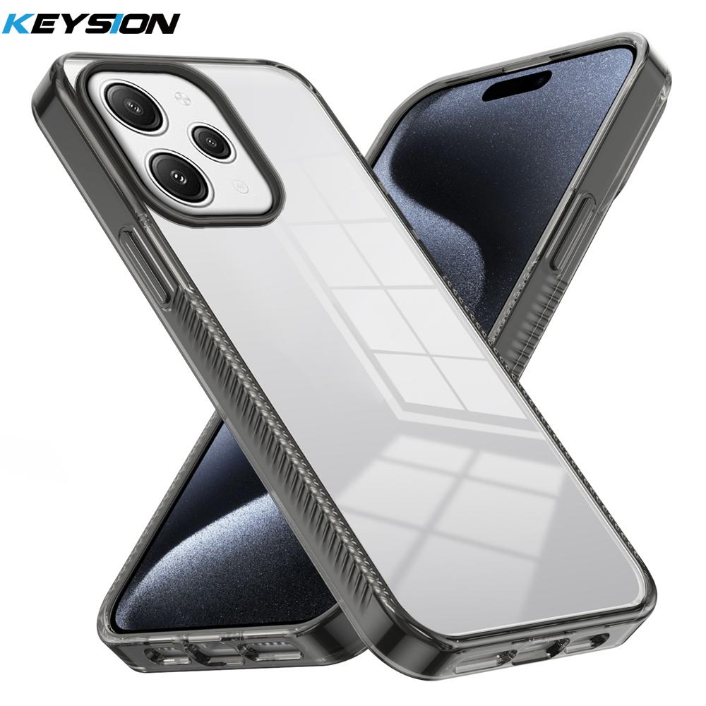 KEYSION Transparente Hülle für Redmi 12 4G 5G Weiches TPU+PC Rutschfest HD Klar Stoßfest Handyhülle für Xiaomi Redmi 12C