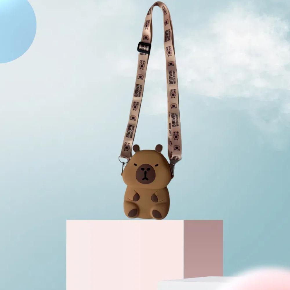 Zero Wallet Capybara Shoulder Bag Silica Gel Kawaii Animal Purse Capybara Crossboday Bag  Gifts