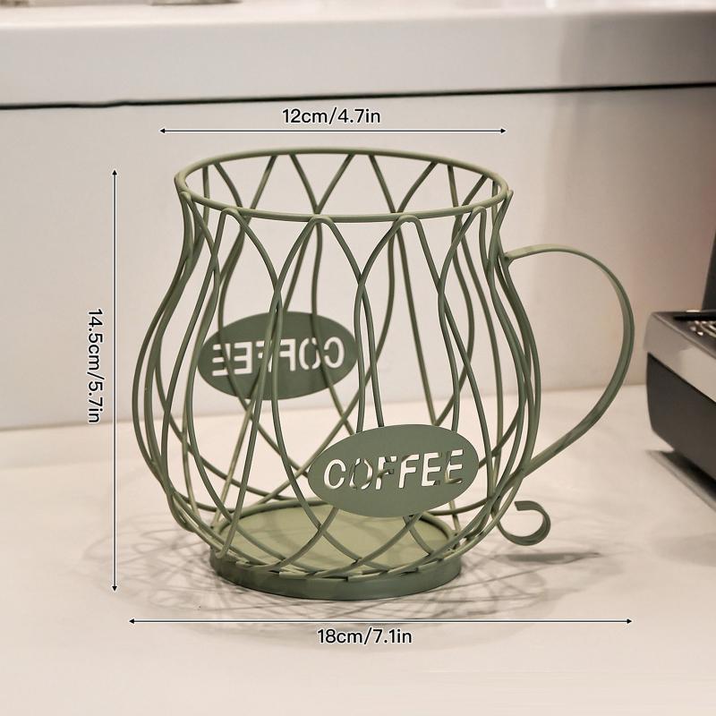 .1pc Large Capacity Coffee Pod Storage Basket - Keep Your Coffee Cups And Creamer Capsules Neatly Organized And Accessible