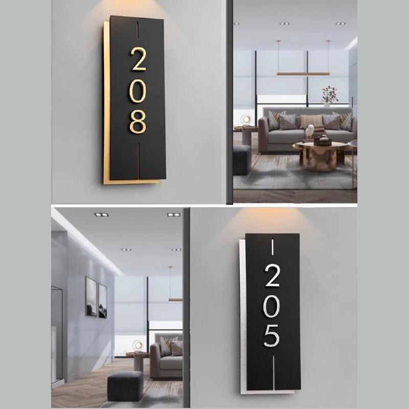 Acrylic Modern Door Plate Shop Sign Customize House Number For Home Office Flats Restaurant Hotel Cafe Bar Home Decor Plate