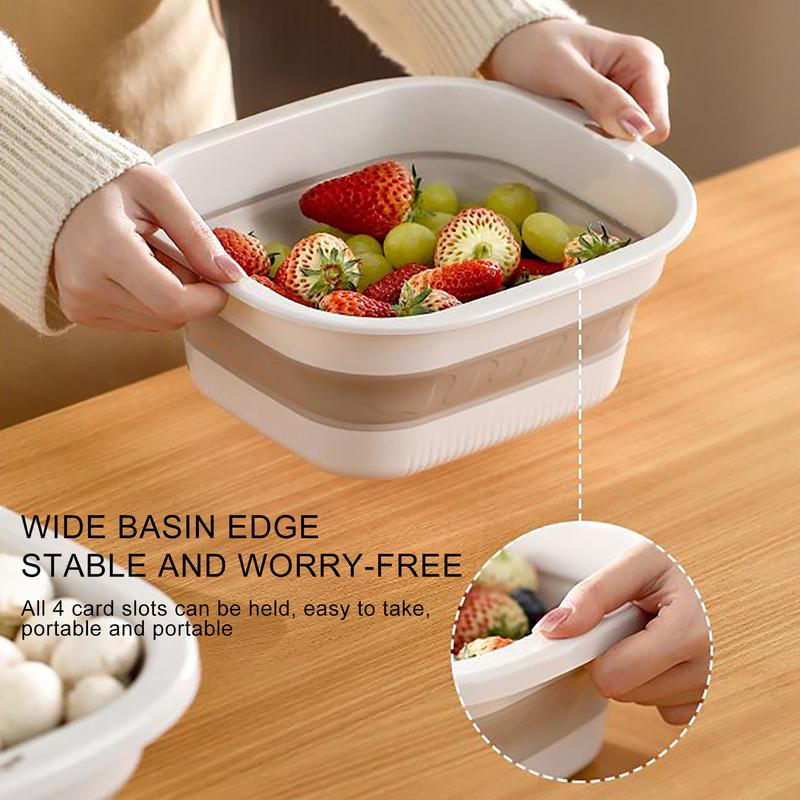 Colander For Kitchen Folding Colander Bowl Strainers For Kitchen Double Layer Washing Basket Fruit Bowl Pasta Drainer Cleaning