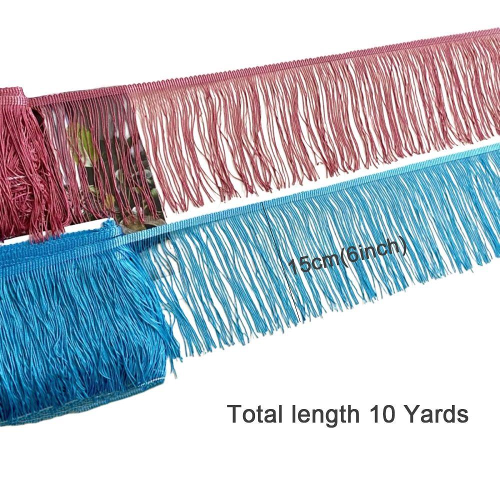 10 Yards Solid color Lace Trim Ribbon 6 Inches Tassel Trim Fringe Trim  Clothing Decor