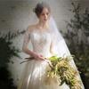 Light Wedding Dress 1011 New Bride Wedding Small Simple Mori Long Sleeve Super Fairy Dream Tail Summer