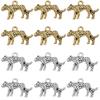 60Pcs 2 Colors Tibetan Style Alloy Pendants, Leopard Charms, Antique Silver & Antique Golden, 14x24x4mm, Hole: 2mm, 30pcs/color
