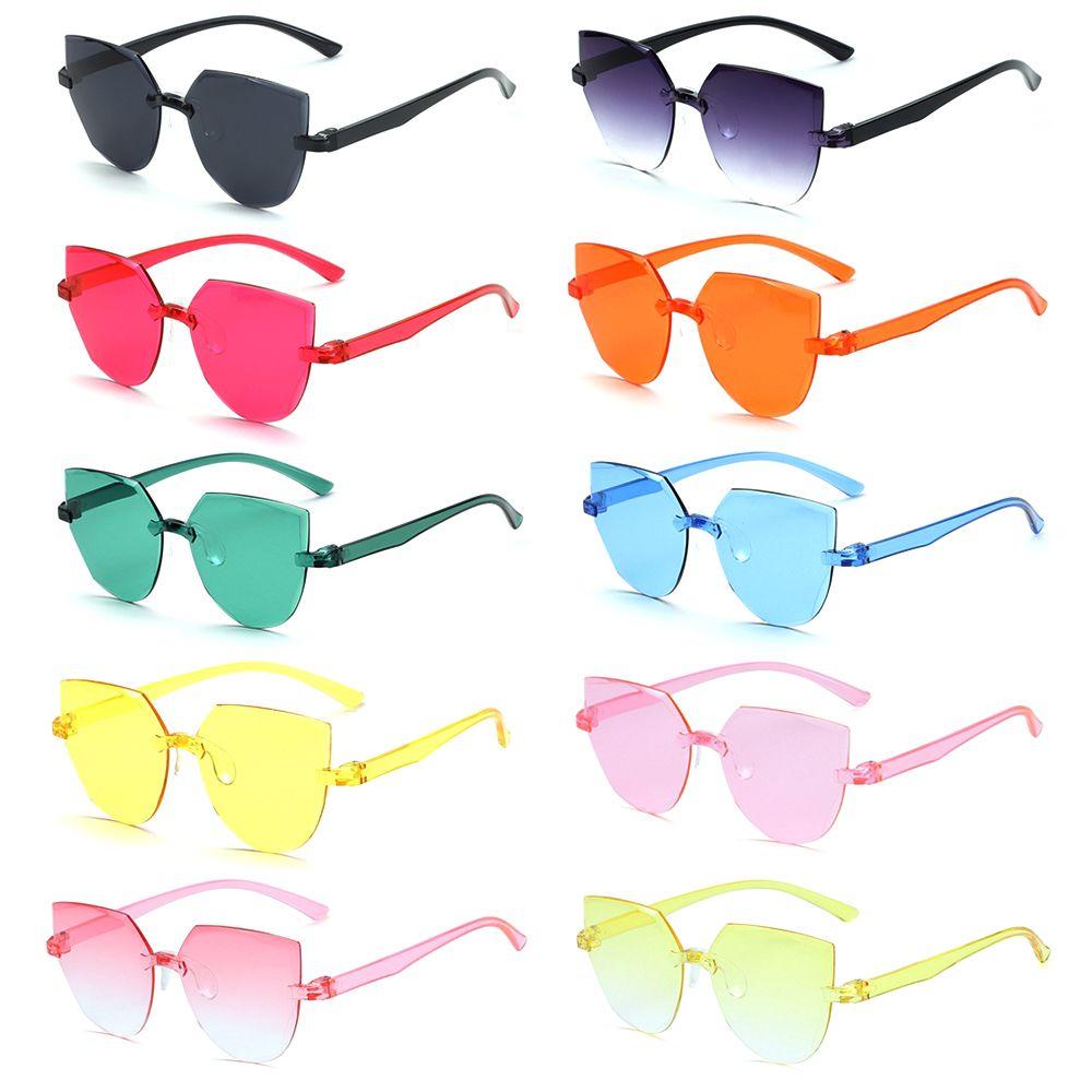 High Quality Retro Party Favor Trendy Transparent Cat Eye Sunglasses Rim-Free Sunglasses for Female Eye Spectacles