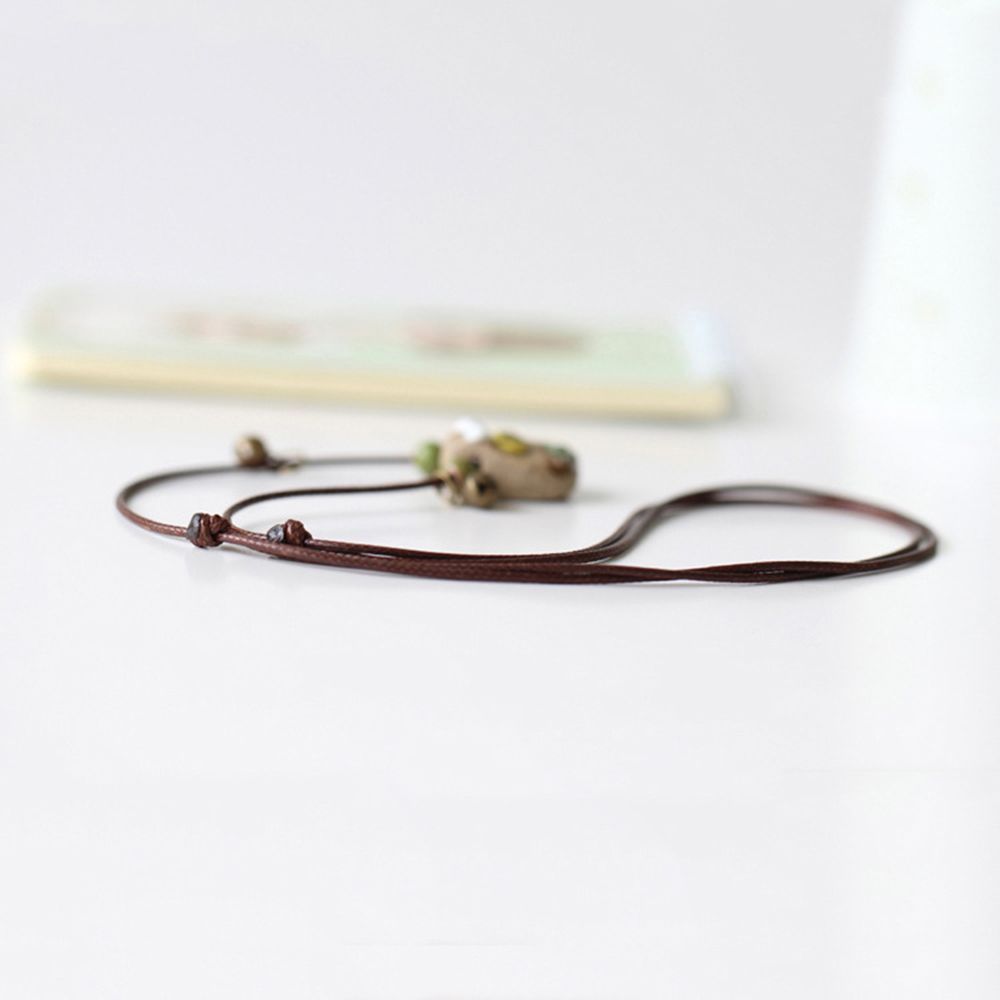Gift Summer Unisex Adjustable Ceramic Necklace Bee Pendant Necklace Clavicle Chain Sweater Chain