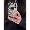 Black Cat Ink Painting Phone Case For iPhone 17 16 15 14 13 12 11 Pro Max XR XS MAX 7 8 PLUS INS Cat Ears Transparent Cover