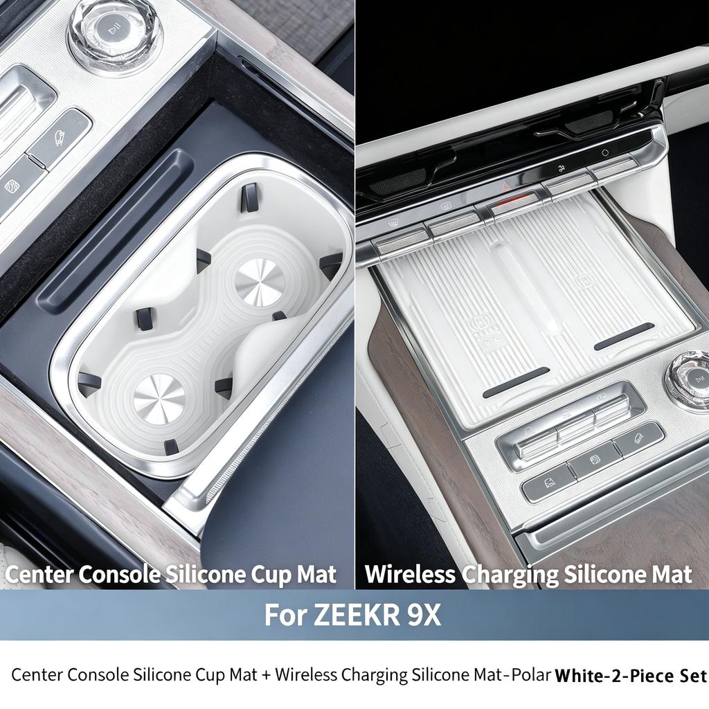PER ZEEKR 9X Base di Ricarica Wireless, Pannello di Controllo Centrale, Tappetino per Pavimento, Tappetino Antiscivolo Interno, Accessori con Tappetino Protettivo in Silicone