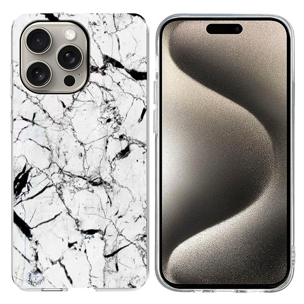 For iPhone 15 Pro Case Marble Pattern Printing Soft TPU Phone Cover