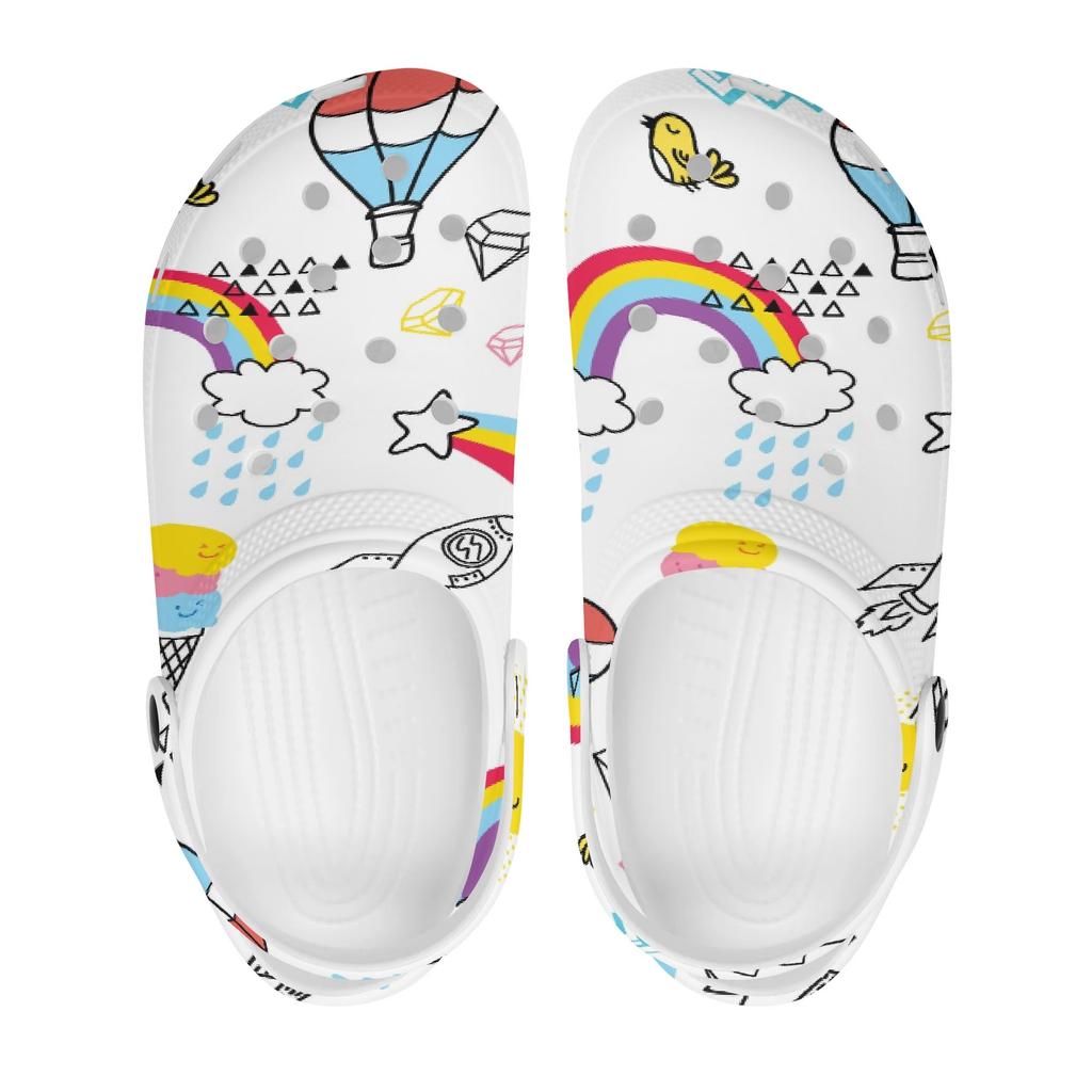 Cartoon Printed EVA Casual Clogs for Women Men Soft Sole Flexible Breathable Slip On Sandals Slippers Summer Daily Leisure Shoes