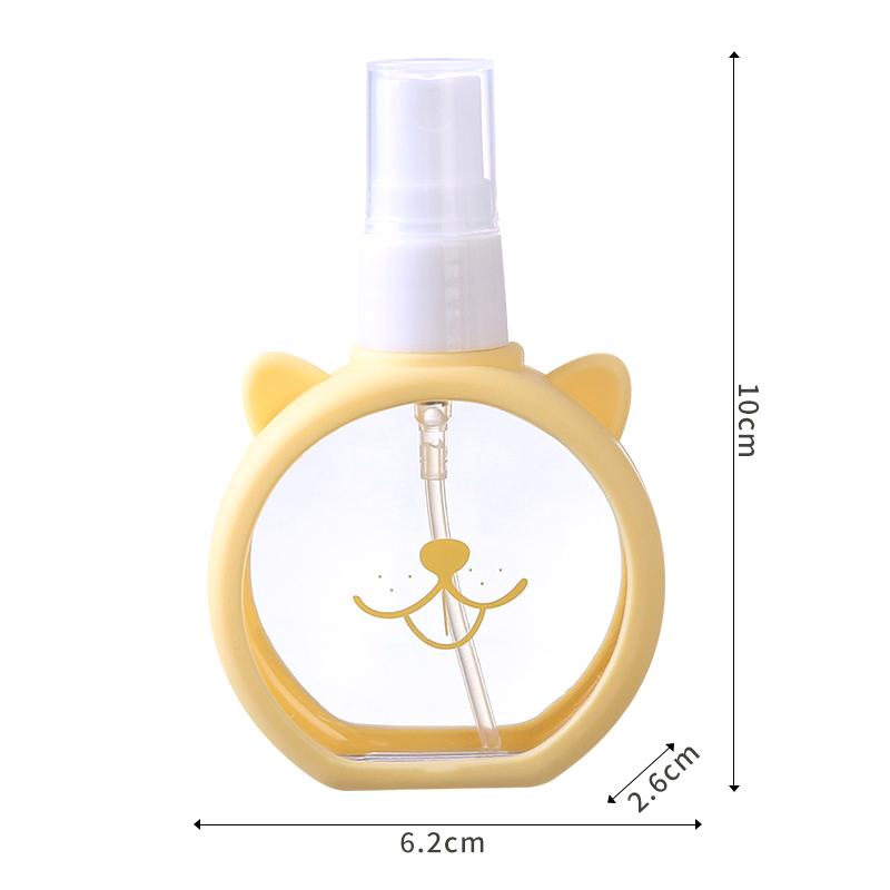 55ml Refillable Spray Bottle with Cartoon Cat Silicone Cover Fine Mist Sprayer for Alcohol Disinfectant Perfume and Makeup