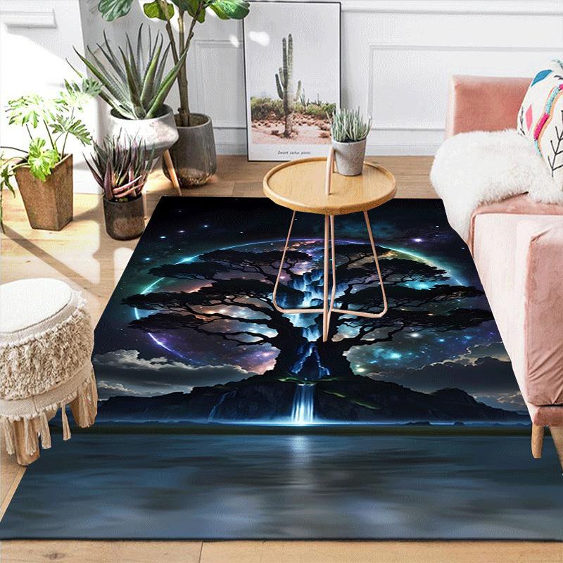 1pc Tree of Life Print, Design Indoor Area Rug - Soft, Anti-Slip, and Durable Gaming Room Decor for Bedroom, Living Room
