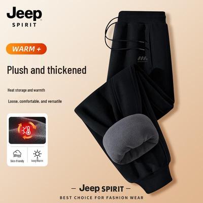 JEEP SPIRIT Men's Plush-Lined Loose Fit Jogger Sweatpants
