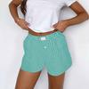 Shorts für Damen Teenager-Mädchen Elastischer Bund zum Überziehen Rot Blau Kariert Shorts Outfit Lässig Lounge Sommer-Shorts