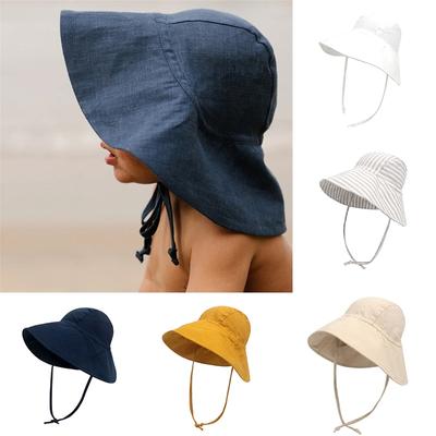 Bébé chapeau de soleil été garçons filles seau chapeau enfants coton UV chapeaux de voyage enfant grand bord en plein air casquettes de plage mode décontracté Panama casquette