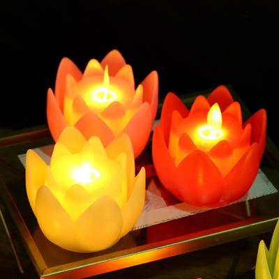Landscape Lights Led Electronic Lamp Buddhist Hall Lanterns Wishing Lamp Lotus Candle Lamp