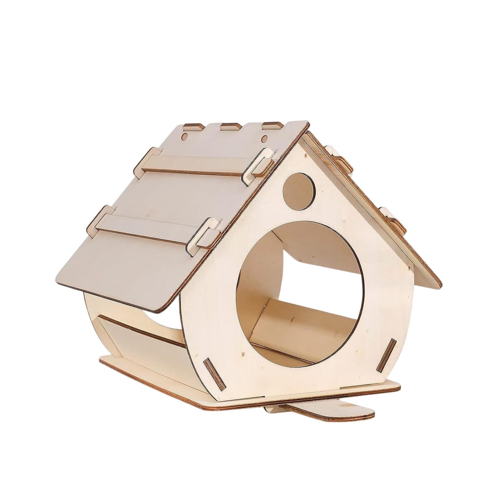 

Деревянный домик для птиц, качели, кормушка для птиц, деревянная клетка для птиц (самосборный) One Size