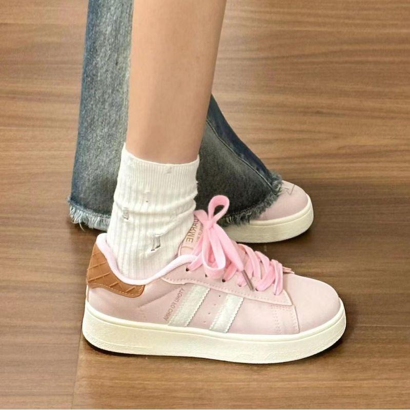 Pink breadboard shoes popular ins shoes women 2025 autumn new sports national tide versatile casual white shoes women