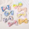 Children'S Hair Accessories Women'S Set Of The Same Color Printed Bow Hairpin Cute Baby Edge Clip Headgear 2260