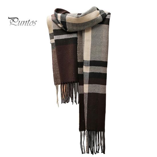 Scarves Men Scarf British Style Classic Plaid Fringed Tassels Soft Keep Warm Faux Cashmere Autumn Winter Adults Long for Riding